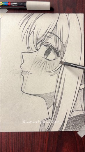 How to Draw Ruby Hoshino Side Profile ✏️✨ #イラストメイキング ＃創作 #oshinoko #アニメ