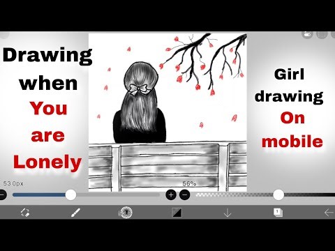 how to draw a lonely girl/ alone drawing