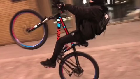 Testing my new moped on a muddy open field