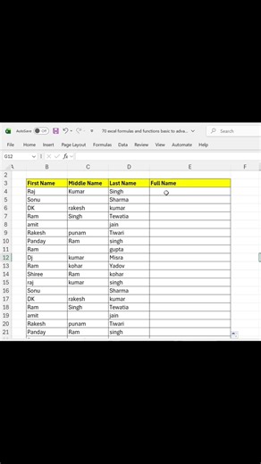 💥 FLASH FILL 😲 flash fill in excel #excel #exceltips #exceltricks #excelformulas #shorts