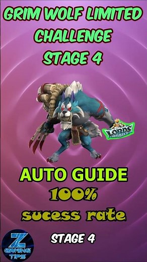 Lords Mobile Grim Wolf Limited Challenge Stages 4 (Auto Guide) #Shorts #lordsmobile