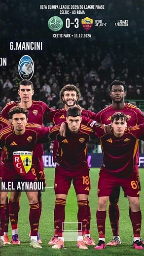 🇮🇹 AS ROMA Line Up ( vs Celtic ) | Nearest Previous Clubs | UEFA Europa League 25/26 League Phase