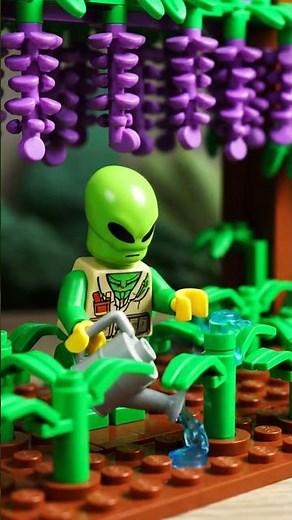 Alien Avenger is Gardening with a row of young corn plants