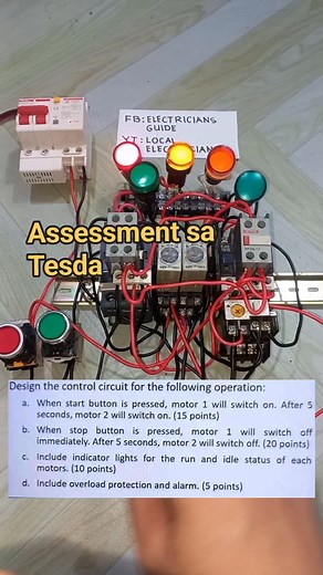 Assessment sa TESDA daw ito sabi ng ng send ng sequence tapos ginawan po namin ng actual control po #electrician #control #power #technician #switch #wiring #engineering #fblifestyle #diy #electrical nc2 nc3 | Electricians Guide