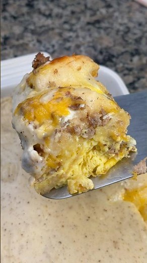 The Ultimate Sausage Biscuit & Gravy Breakfast Casserole 🥘👌✅ #breakfast #casserole #recipe