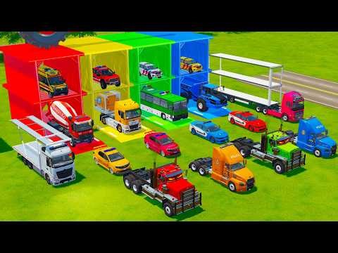 ALL POLICE VEHICLES, FIRE ENGINE, TIPPER AND TANK TRUCK TRANSPORT TO GARAGE - FS22