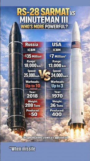 RS-28 Sarmat vs Minuteman III | Comparing the World’s Most Powerful ICBMs