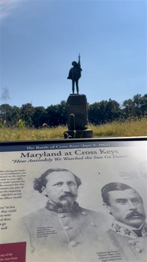 Today we’re on Artillery Ridge at the Cross Keys Battlefield to show you the Maryland Monument, which was recently relocated to the battlefield! Where in the National Historic District should we visit next? #ShenandoahValley #Virginia #History #CivilWar #Maryland | Shenandoah Valley Battlefields National Historic District