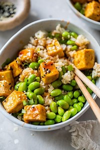 Spicy Sriracha Tofu Rice Bowls (air fryer or oven)