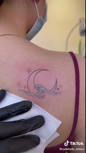 Moon & Waves Tattoo Ideas and Meanings