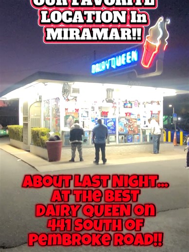 LIVE at DAIRY QUEEN in MIRAMAR Just South of Pembroke Road on 441, Miramar's Oldest Established Business!! Is THIS YOUR FAVORITE DAIRY QUEEN TOO?? FAVORITE BLIZZARD?? 💖😋💝 #flashbacksouthflorida #southflorida #miramar #hollywoodflorida #hollywoodfl @FLASHBACK MATT LEIBOWITZ!! ❤️