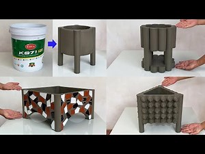 How to make beautiful handmade cement flower pots at home - UNIQUE garden decoration ideas
