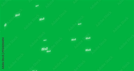 On start neon tokens drifting down-left, stacking code columns showing data on transparent canvas