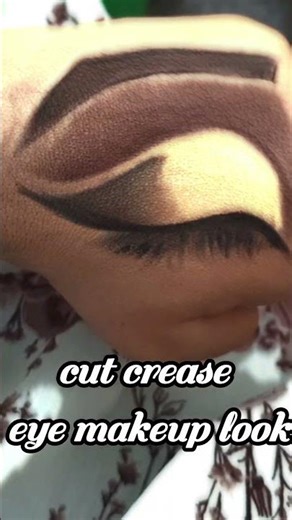 "cut crease eye makeup look"drawn on the back of a hand to show blending and precision techniques👀✨