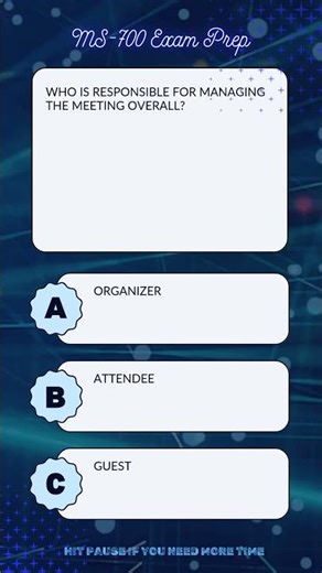 MS-700 Q027 | MTG | Roles (MCQ)