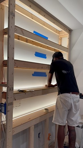 Craftsmanship at its finest 🫰🏾 #mediawall #explorepage #interiordesign #homeimprovement #mancave #livingroominspo #buildout #Atlanta | Quality Home Installs LLC