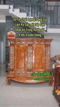TỦ THỜ GÒ CÔNG 9 TRỤ GÕ ĐỎ FULL TẠI QUẬN 7, TPHCM.