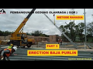 Proses Erection Kolom Baja Purlin Dengan Menggunakan Mobile Crane Kapasitas 10 Ton
