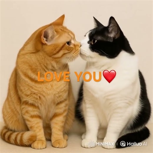 “The Cutest Cat Couple Ever… Their First Kiss Caught on Camera 😳💋” #cat #반려동물 #love #애묘