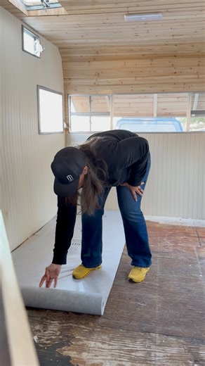 Now she really is starting to come together! I ripped out the tacky, ugly black vinyl tiles and laid down a floating floor of LVP. I chose the luxury vinyl planks for the water proof nature, durability, and how they looked. $50 off Facebook marketplace sealed the decision. (I gambled on the quantity the seller had left over from their project and won with only 3 full planks to spare!! Talk about no room for error!) I also did baseboards and started the buildouts over one of the wheel hubs and so