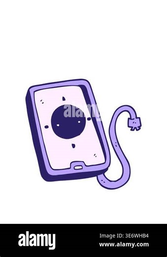 stretching up animation of cartoon mobile phone device Stock Video Footage - Alamy