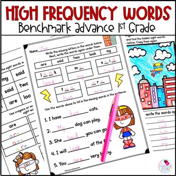 Benchmark Advance First Grade High Frequency Words Worksheets Mixed Practice