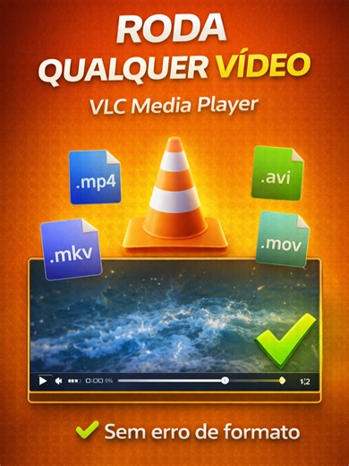 VLC: Roda Qualquer Vídeo no PC #VLC #PlayerDeVídeo #Windows #Multimídia #PC #Informática #Tecnologia