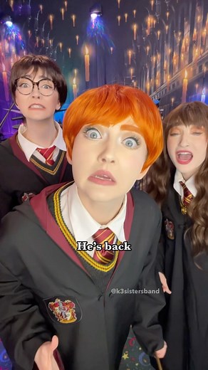 K3 Sisters Band on Instagram: "Harry Potter in 99 Seconds Golden Trio Version ⚡️ Pt. 1 What’s your favorite HP movie/book?  Song by Jon Cozart aka PAINT"