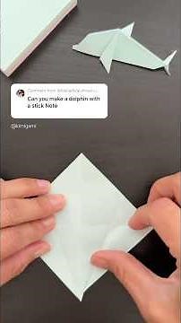 How to fold Kirigami Dolphin with a sticky Note #dolphin #stickynote #kirigami #折り紙 #shorts