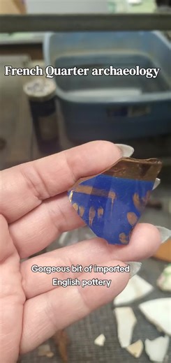 This ceramic vessel dates to around the 1830s. It's a redware body, and the metallic glaze is made with copper. #pottery #ceramics #english #archaeology #frenchquarter