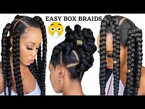 🔥How To: EASY BOX BRAIDS / YARN METHOD/ RUBBER BAND METHOD /TENSION FREE/ 3 TECHNIQUES Tupo1