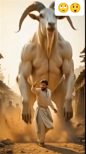 Giant goat and human fight 😲 #ai #funny #comedy #shortvideo #viral #trending