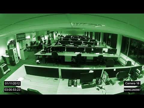 Manchester office Ghost caught on CCTV, Full lenghth. Amazing ghost video