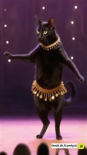 گربه مشکی رقص عربی 😻 🐈‍⬛ هوش مصنوعی