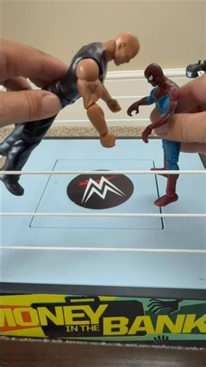 Wwe fight, The Rock vs Spider Man #wrestling #toys #wwe #spiderman