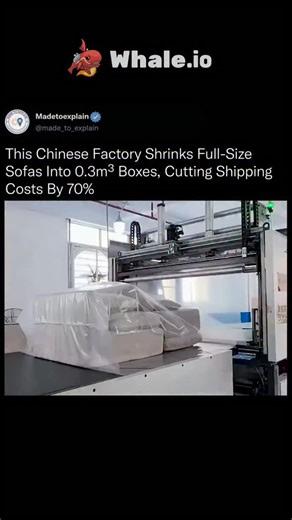 Made_to_Explain on Instagram: "The Compression Process Explained ​The technology relies on a combination of material science and industrial machinery: ​Frameless Design: These sofas are typically "boneless," meaning they are made entirely of high-density memory foam or high-elastic sponges without traditional wood or metal frames. This allows the entire structure to be flexible. ​Vacuum Sealing: The sofa is placed into a heavy-duty plastic bag. A powerful vacuum machine extracts all the air from