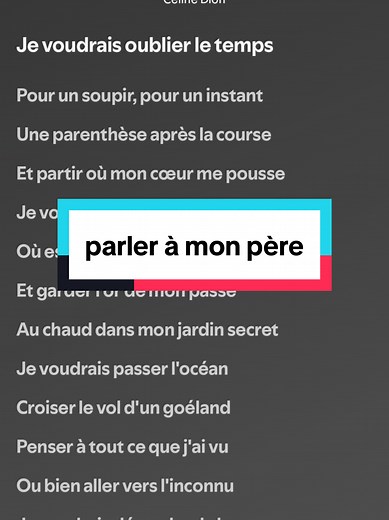 Parler à mon père paroles — Céline Dion chanson