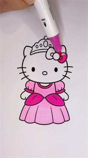 Turning this SAD Hello Kitty into a Princess! 👑🎨 #shorts #hellokitty #cartoon