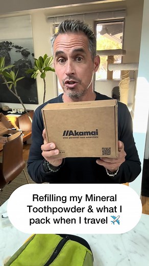 Akamai co-founder Vince here — I'm a customer too (obviously), and this is how I refill my Mineral Toothpowder jar with our compostable toothpowder refill packs. Also, I show you how I utilize the Travel Jars we offer when I am packing for a trip. 💪 #remineralizingtoothpaste #mineraltoothpowder #fluoridefree #naturaloralcare #zerowasteliving #nontoxicproducts #nontoxicliving