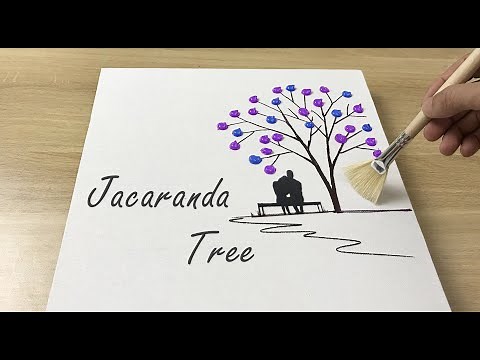 Daily Challenge #41 / Acrylic / Love under the Jacaranda Tree