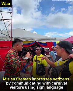 839K views · 40K reactions | It's so heartwarming to see him practicing his sign language! Video credit: Bomba Malaysia (TikTok) | Wau Post | Facebook