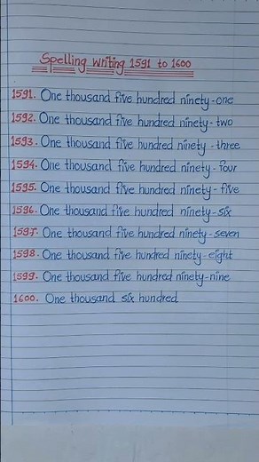 spelling writing 1591 to 1600 in english letters | numbers name in english letters