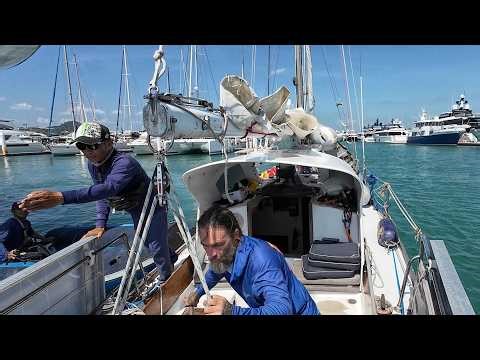 A Captain's NIGHTMARE! Almost Getting Dismasted by A Super Yacht in Thailand!!!
