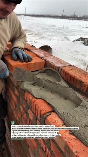 Perfect Brick Laying Line Method Fast #brickwork #masonry #construction