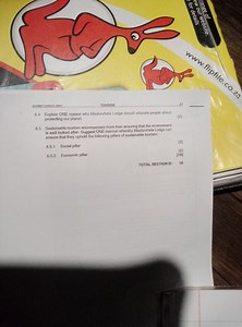 8.4 Explain ONE reason why Mashovhela Lodge should educate peop... | Filo