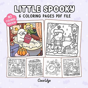 Little Spooky: Cute Creepy Creatures in Cozy Hygge Moments Coloring Book by Coco Wyo - Etsy