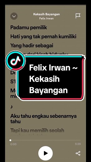 Felix Irwan ~ Kekasih Bayangan Cover: Lirik Lagu & Spotify