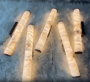 Hand-carved Marble Wall Light – Brass Accent, Warm/white LED, Custom Length Options - Etsy