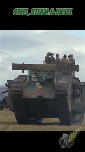 WWI Tank Clanking Towards Enemy — A British Mark IV Replica