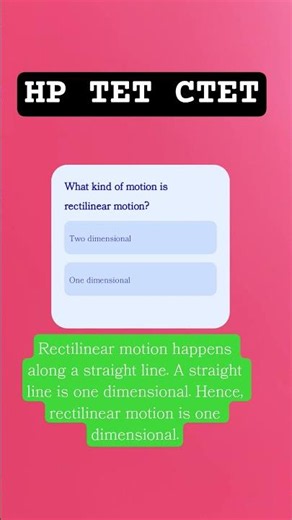 What kind of motion is rectilinear motion? #physics #chemistry #pgt #tgt #neet #HPtet2026